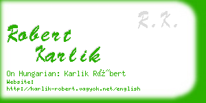 robert karlik business card